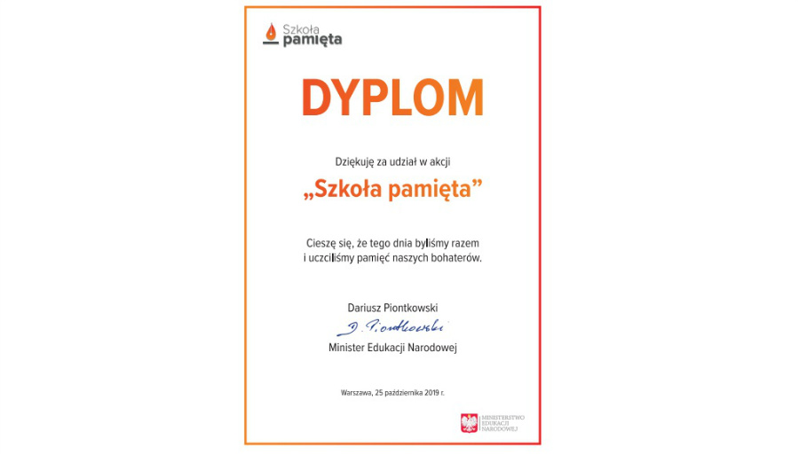 Dyplom dla ZSP w Gorzyczkach
